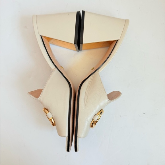 Gucci Mystic White Baby Horsebit block heel 70mm open toe mules EU 38.5 - Picture 4 of 9
